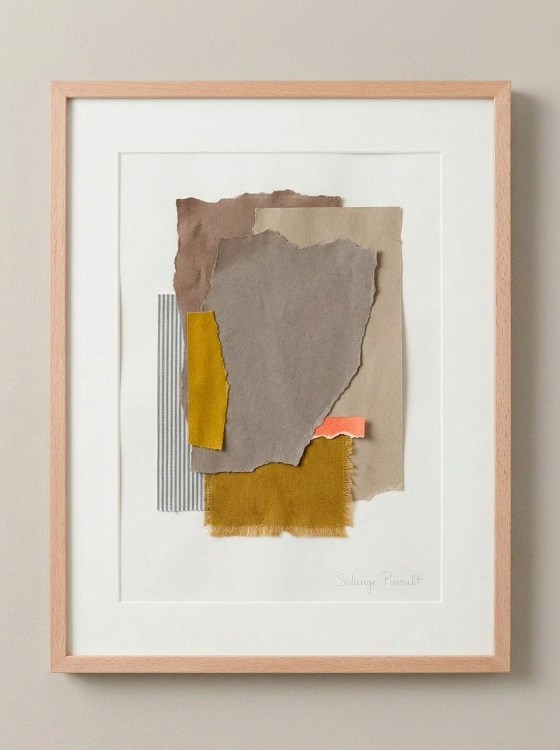 Le tiroir — Solange Pinault — Technique mixte et collage sur papier, 100×80 cm