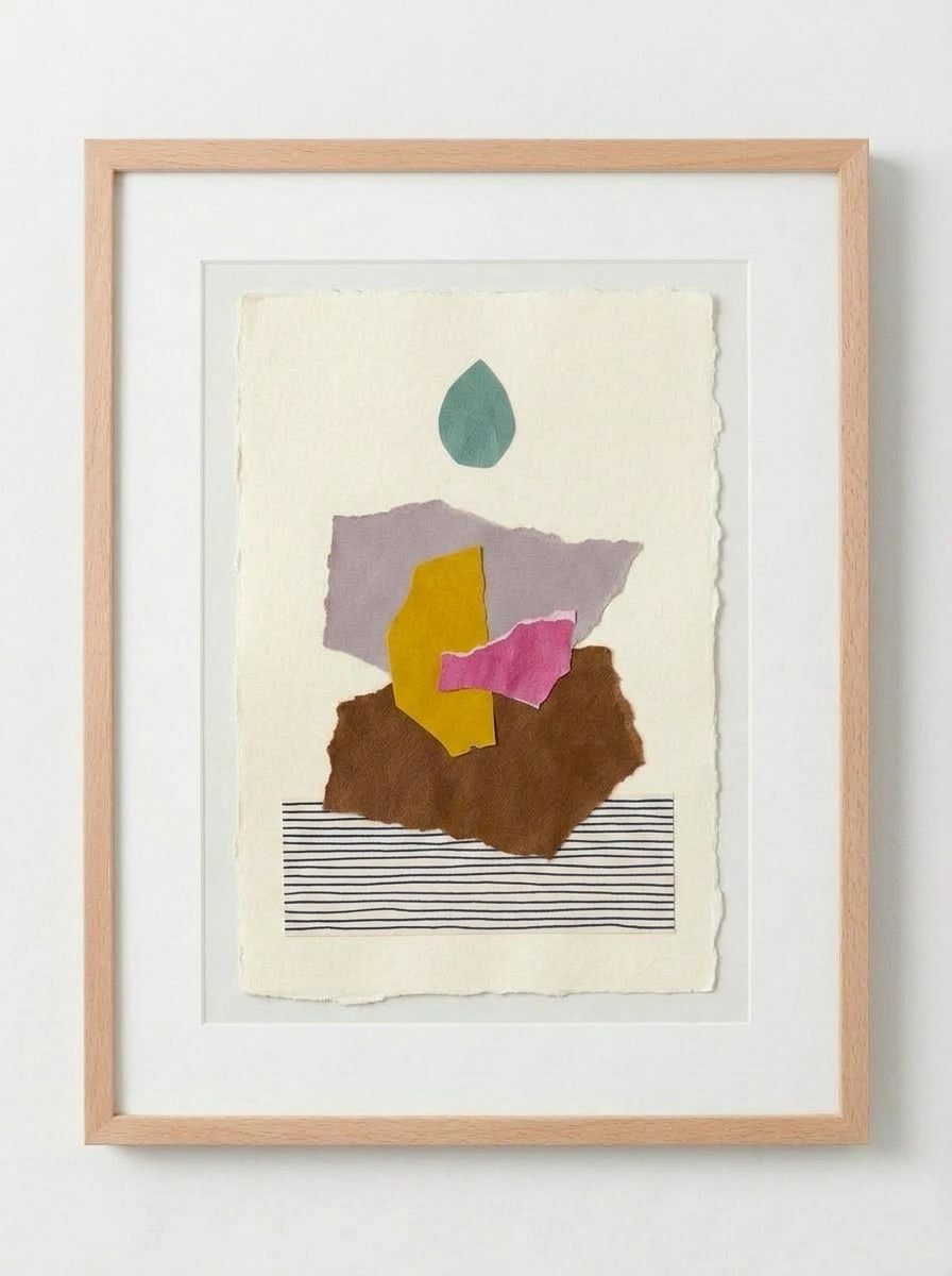 La goutte — Solange Pinault — Technique mixte et collage sur papier, 100×80 cm